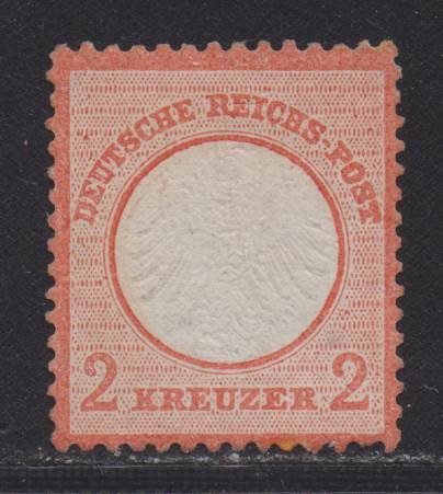 Deutsches Reich 1872 - "Kleiner Brustschild" 2 Kreuzer "rötlichorange" - Michel 8