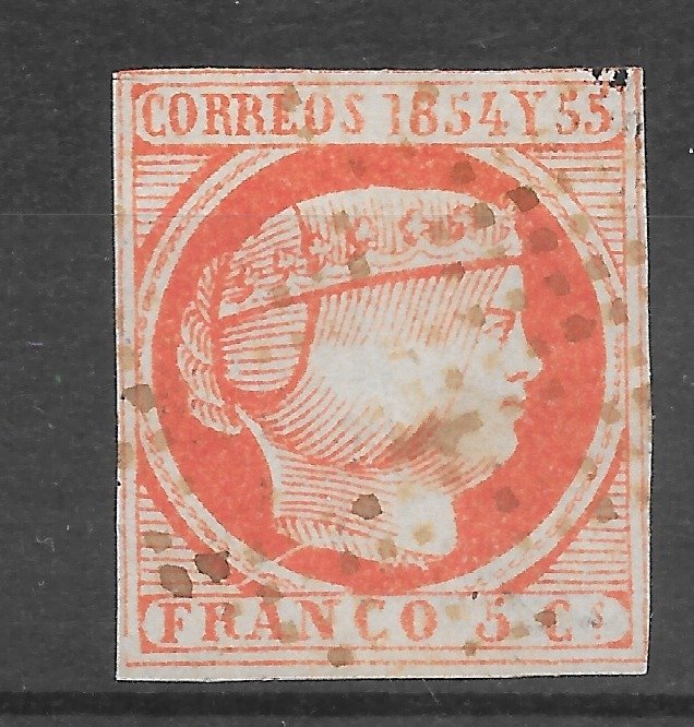Filipijnen 1855 - Very nice 5 cuartos, current certificate - edifil 5