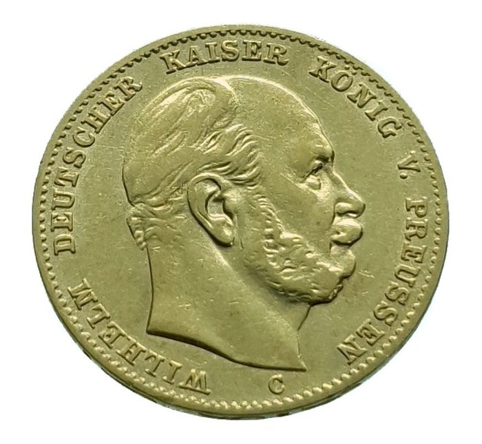 Allemagne, Empire, Preussen. Wilhelm I. (1861-1888). 10 Mark 1873-C