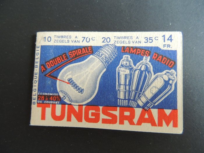 Belgien 1936 - “Tungsram” advertising booklet complete with advertising insert - Cob  # A32 - Certificat Michaux