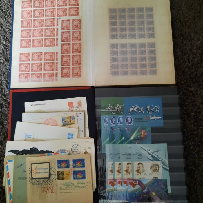 Soviet Union - UsSSR and some modern Russia lots of sheet parts, mini sheets and letters, nice lot