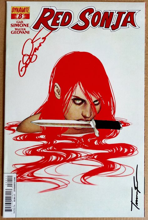 Red Sonja #8 "Jenny Frison Variant" - Signed by creators Gail SIMONE and Jenny FRISON at NYCC 2015 !! With COA ! - Eerste druk (2014)