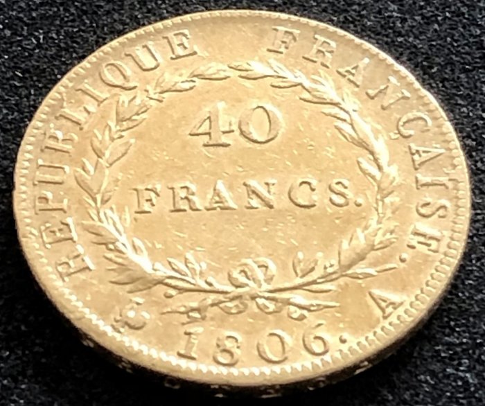 France. Napoléon I (1804-1814). 40 Francs 1806-A, Paris