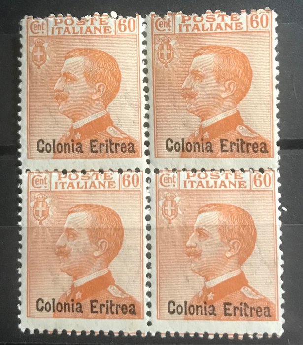 Italian Eritrea 1928 - 60 cents overprinted Colonia Eritrea in block of four, no reserve price - Sassone 124