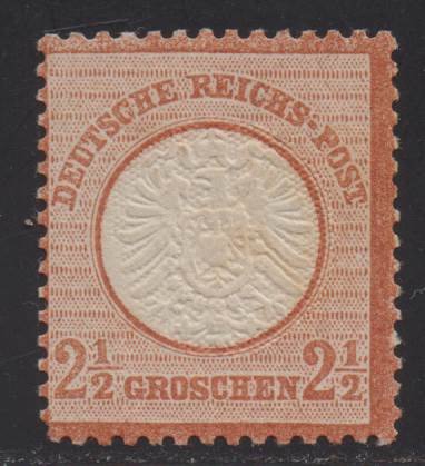 German Empire 1872 - 2½ groschen “Large Breast Shield” in very rare unused state of preservation - Michel 21 a