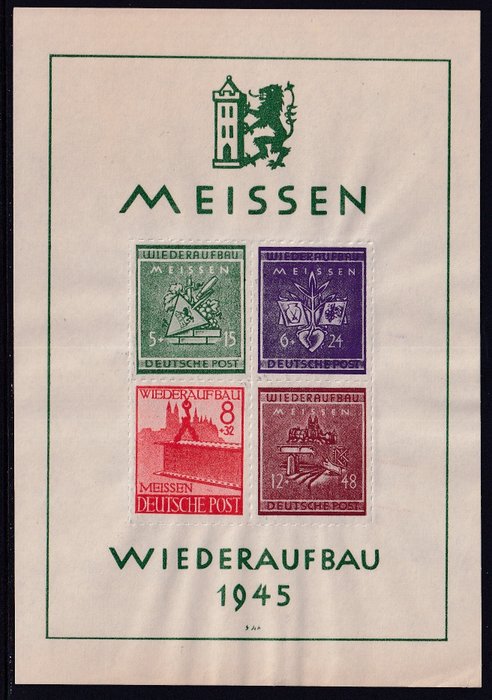 Duitsland - lokale postgebieden 1946 - Meißen. - Michel: Blok 1