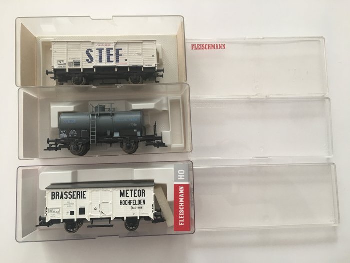 Fleischmann H0 - 534148/5361F/905426F - Freight carriage - 3 different freight cars - SNCF