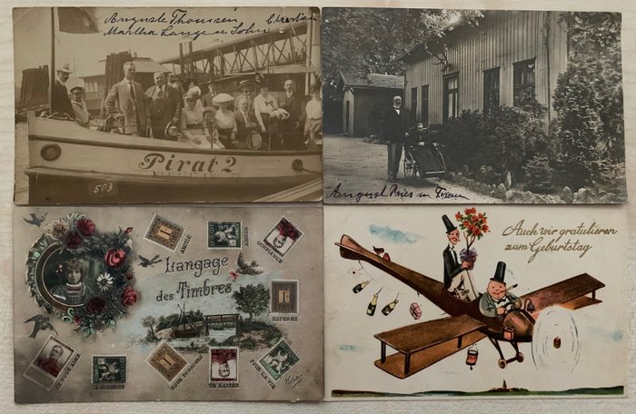 Fantasy, Congratulations, artist etc. - Postcards (Collection of 420) - 1898-1945