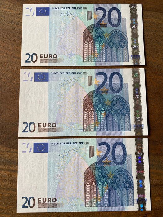 European Union - Estonia, France - 3 x 20 Euro 2002 - Trichet / Draghi