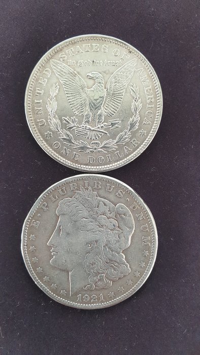 United States. Morgan Dollar 1921 - Philadelphia & 1921 S - San Francisco