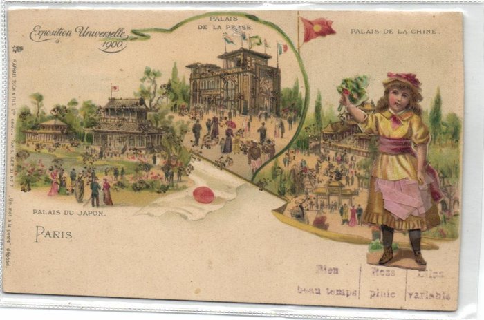 France - Expo 1900 Paris - Series of lithographs - With various pavilions, sometimes with advertising or - Postcards (Collection of 39) - 1900-1900