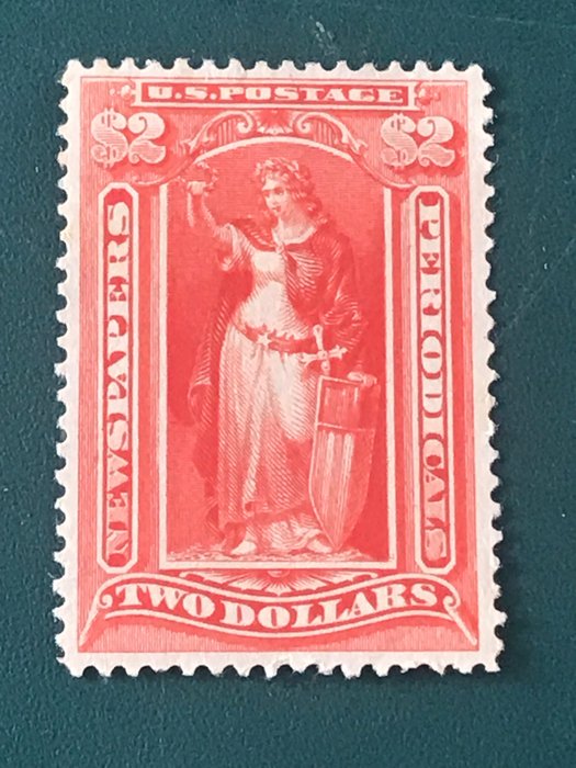 United States of America 1895 - 2$ Newspaper stamp without watermark - Michel 36