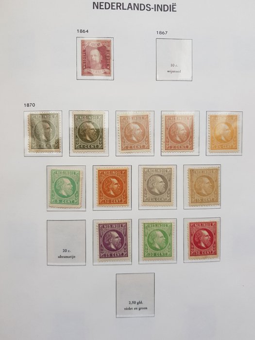 Nederlands-Indië 1864/1962 - Vergevorderde verzameling in DAVO album met betere series/zegels met veel back of the book