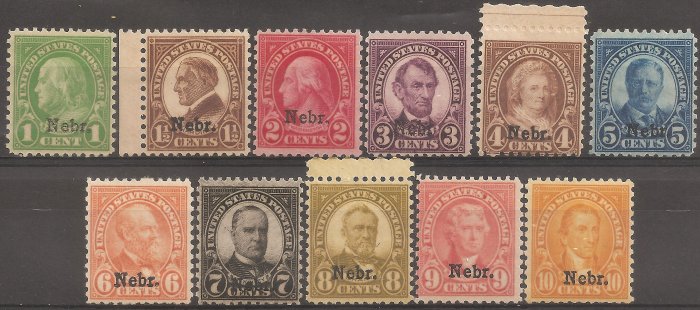 United States of America 1929 - Ref. USA474-484N - Catalogo Unificato nr. 474/84