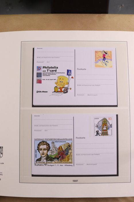 Deutschland, Bundesrepublik 1997/2001 - Advanced collection in duplicate in two Lindner Falzlos T-type pre-printed albums + slipcases