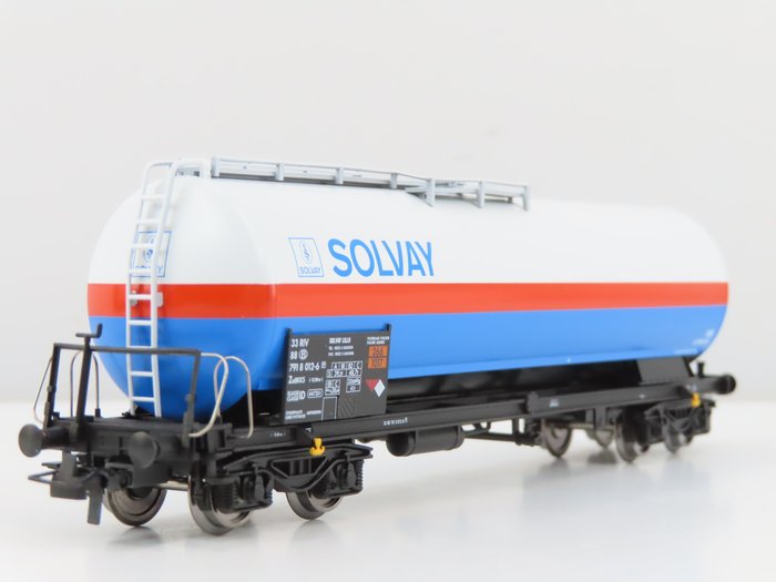 HAG H0 - 76023 - Freight carriage - Four-axle tank wagon 'Solvay' - NMBS