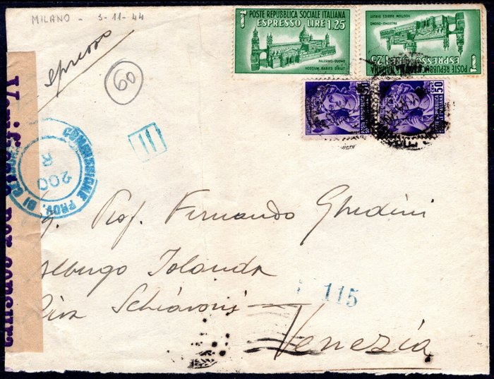 Italië 1940/1945 - RSI/Lieutenancy - set of 42 letters/postcards + 2 fragments in Abafil album