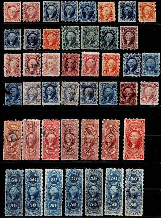 United States of America 1862/1871 - A selection of good values INTER REVENUE