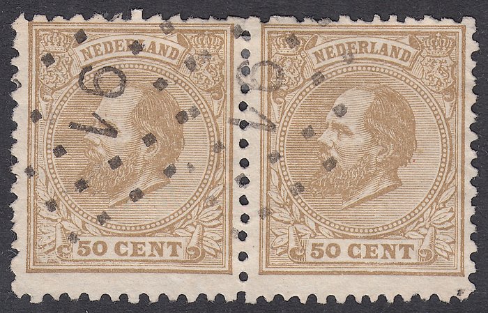 Nederland 1872 - Koning Willem III, combinatiepaar - NVPH 27E + 27D