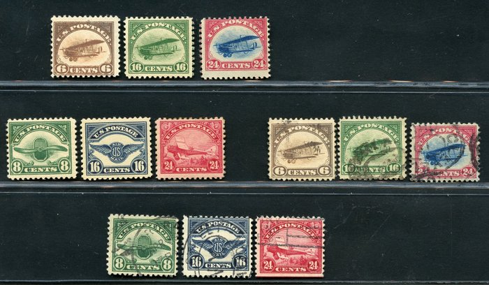 United States of America 1918/1923 - The first two sets - mint and used - Unificato NN.  PA 1/3 - PA 4/6
