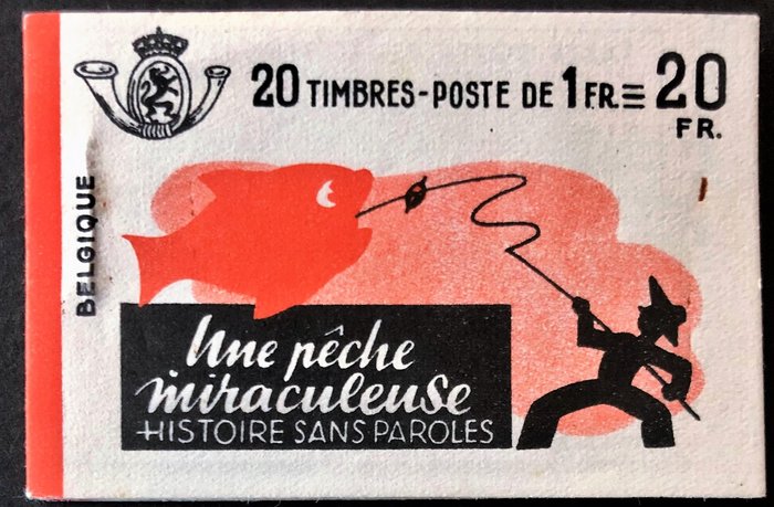 België 1941/1986 - Uitgiften Postzegelboekjes , 'Une pêche miraculeuse, Kilopost, Postogram en Taxipost' - OBP A35a, B16, B16P5b, B17, B17P5b, B18, B18P5b, B18-V, B18P5b-V - In uitmuntende staat