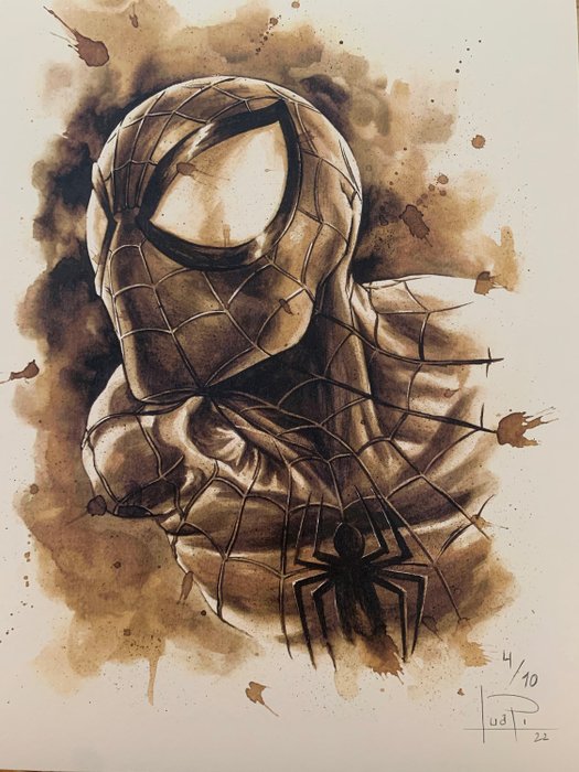Giclée on watercolor paper 300g (4/10) - Spider-Man busto- Size: 29 x 42 cm (2022)