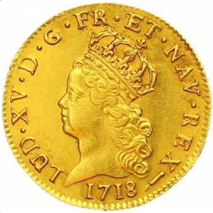 France. Louis XV (1715-1774). Double Louis d'or 1718