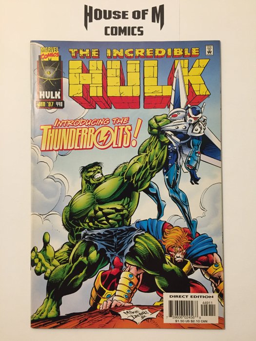 Incredible Hulk # 449 1st appearance Thunderbolts (Citizen V; Mach-1; Songbird; Techno; Atlas; Meteorite) - Coming to the MCU soon! Uber High Grade - Geniet - Eerste druk - (1997)