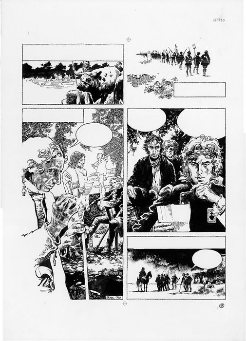Sió, Enric - Originale page - Histoire de France en bandes dessinées T16 - La Liberté en marche - (1977)