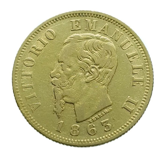 Italy. 10 Lire 1863 - Torino - Vittorio Emanuele II
