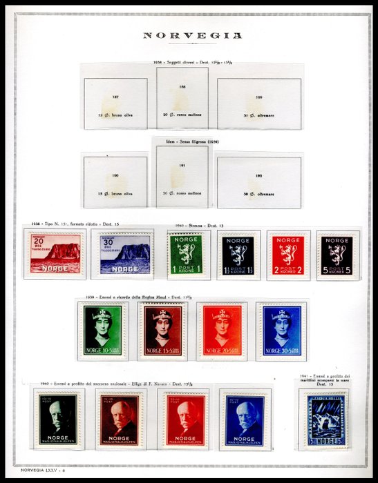 Noorwegen 1938/1981 - Collection of stamps mounted on album sheets.