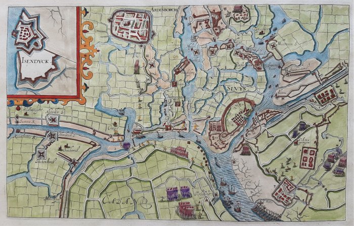Nederland, Sluis, Aardenburg, IJzendijke; J.J. Orlers - 1615