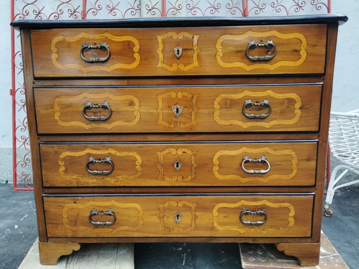 Image 2 of Canterano chest of drawers - Baroque - Walnut - XVIII secolo con aggiustamenti successivi