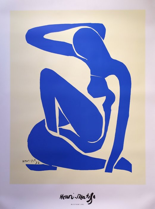 Henri Matisse (1869-1954) (after) - "Blue Nude I, 1952" - Offset - XL (89,5x120cm) - 1990-luku