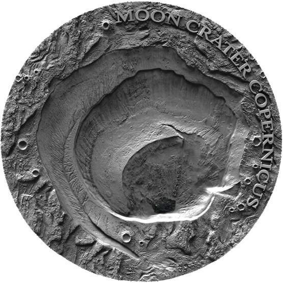 Niue. 1 Dollar 2019 - "COPERNICUS MOON NWA 8609" - Luna - Universe - Craters - 1 Oz mit COA und BOX