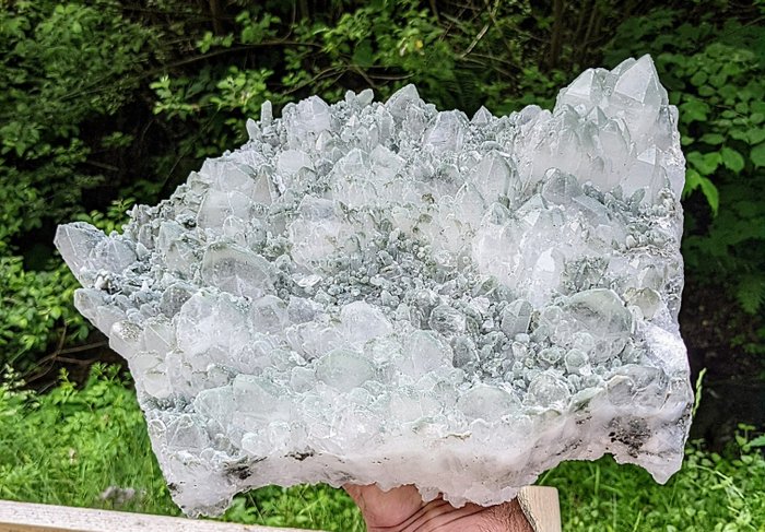 Minerals - Bulgarien. Quartz Chalcedony Calcite Specimen Quarz Chalcedon Calcit Exemplar (6.5 kg - 7.5×20.5×32.5 cm),  Borieva Mine Madan