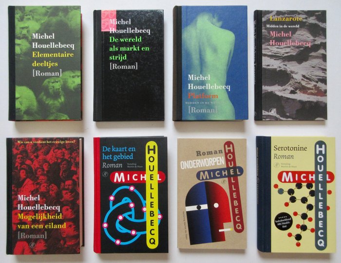 Michel Houellebecq - 8 boeken (waarvan 7 gebonden) incl. Lanzarote - 1999/2019