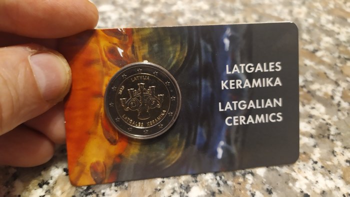 Latvia. 2 Euro 2020 coincard