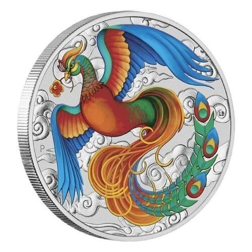 Australie. 1 Dollar 2022 - Phönix Color Chinesische Mythen - Colorized - 1 Oz