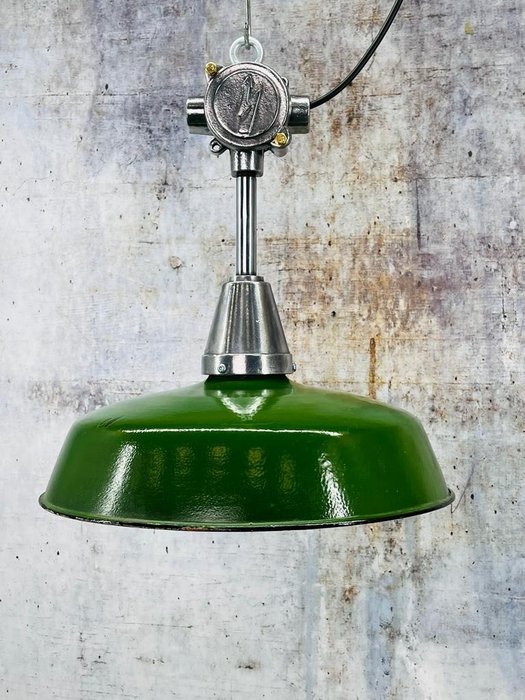 Hanglamp, Lamp, Plafondlamp (1) – Industrial – Aluminium, Emaille