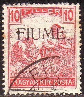 Fiume - 10 f. “coloured figures”, red, no. 8a, wonderful, with light cancellation. Cert. FiumeFil
