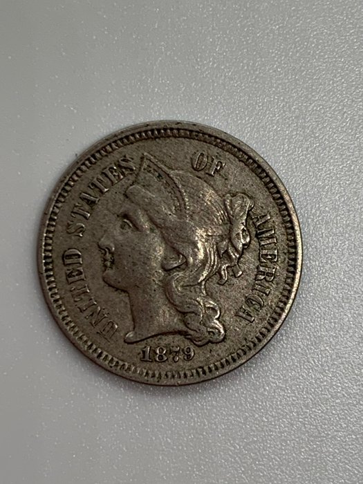 USA. 3 Cents 1879 Coronet Head