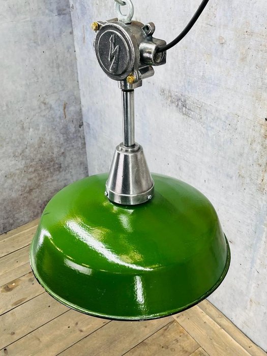 Hanglamp, Lamp, Plafondlamp (1) – Industrial – Aluminium, Emaille