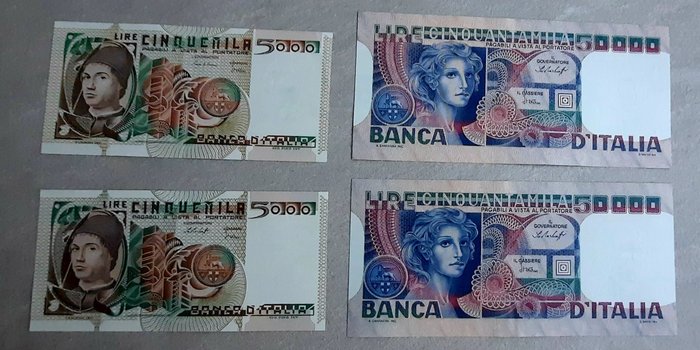 Italy - Lotto 4 banconote Lire 1970-1980