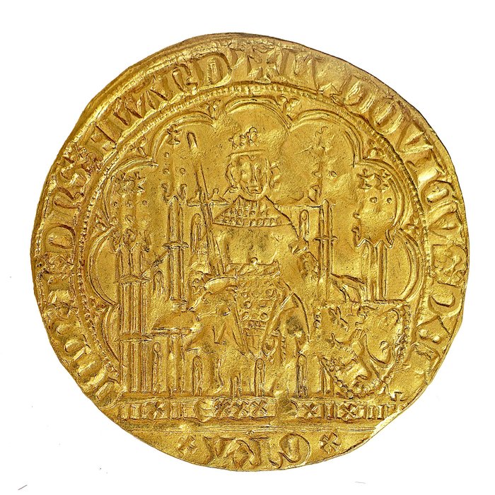 Graf von Flandern. Louis II of Male (1346-1384). Nieuw gouden schild met leeuw or "écu d'or au lion" n.d. (1370/1372-1384)