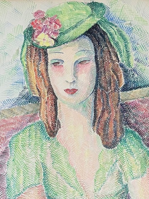 Preview of the first image of Pierre de Belay (1890-1947) - Shy Lady.