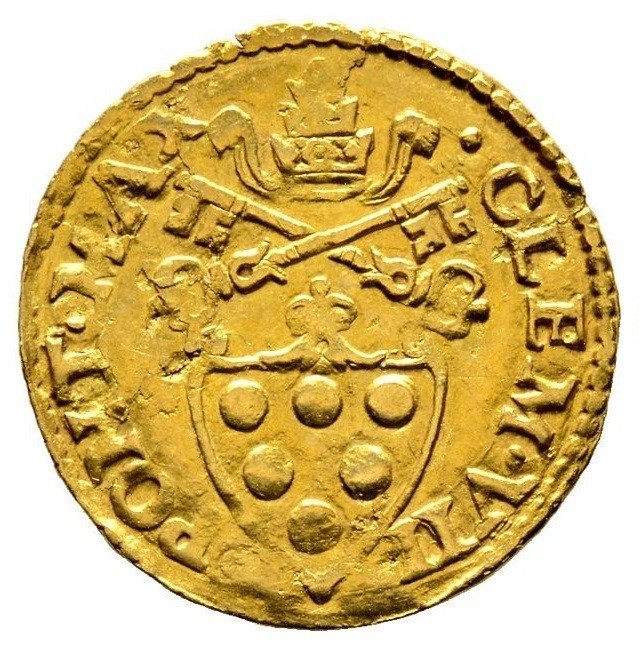 Italy, Papal State, Bologna. Clemente VII (1523-1534). Mezzo Scudo d'oro