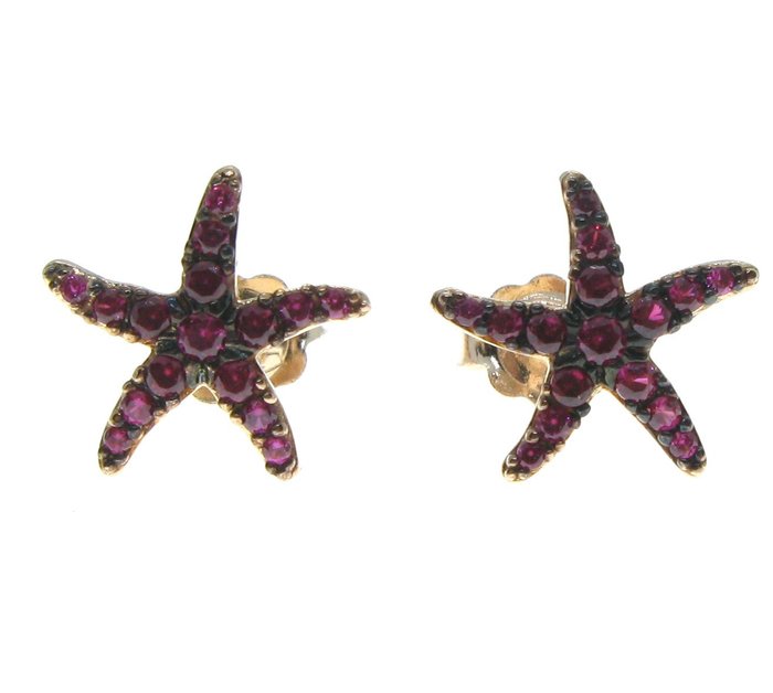 Preview of the first image of No Reserve Price - 18 kt. Pink gold - Earrings - 0.40 ct.