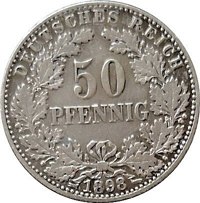 Germany, Empire. 50 Pfennig 1898 A