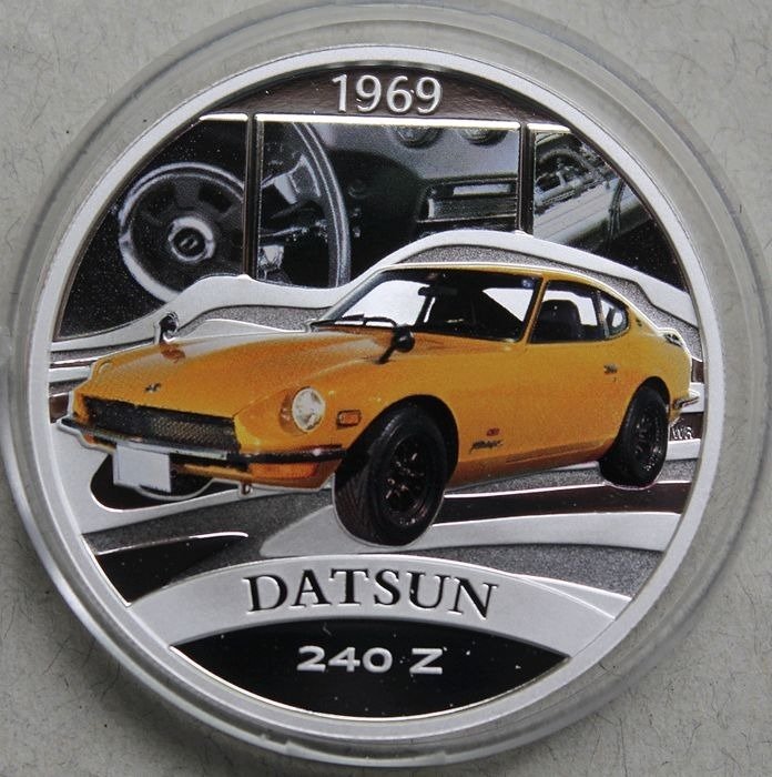 图瓦卢. 1 Dollar 2006 'Datsun 240 Z 1969' mit Farbapplikationen, 1 Oz (.999)  (没有保留价)
